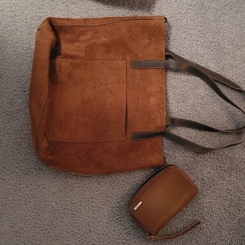 Brown "Suede" Shoulder Bag